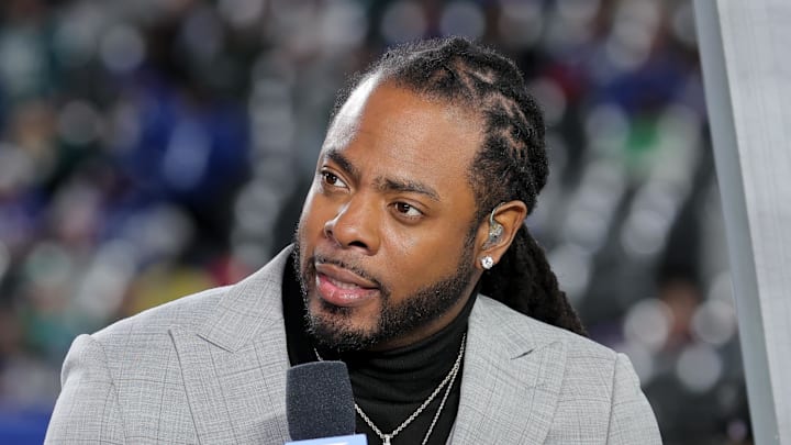 Richard Sherman is seen on the Thursday Night Football
