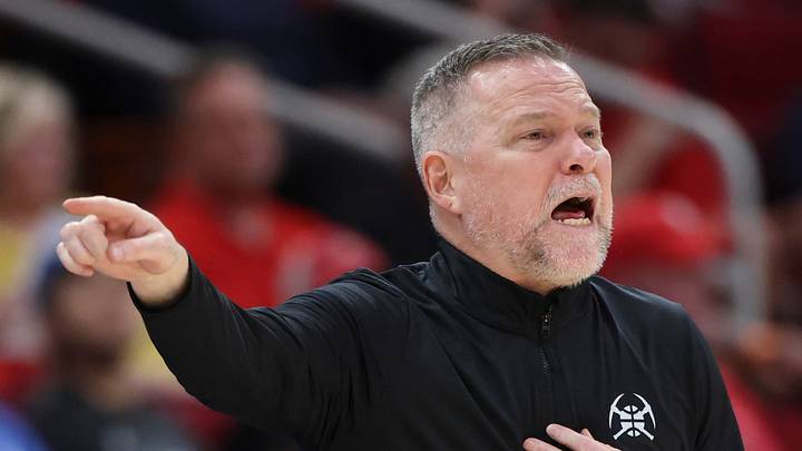 Mar 23, 2025; Houston, Texas, USA; Denver Nuggets head coach Michael Malone reacts during the third quarter against the Houston Rockets at Toyota Center. Mandatory Credit: Troy Taormina-Imagn Images Mar 23, 2025; Houston, Texas, USA; Denver Nuggets head coach Michael Malone reacts during the third quarter against the Houston Rockets at Toyota Center. Mandatory Credit: Troy Taormina-Imagn Images