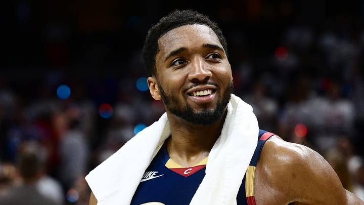 May 9, 2026; Cleveland, Ohio, USA; Cleveland Cavaliers guard Donovan Mitchell (45) is interviewed after game three against the Detroit Pistons in the second round of the 2026 NBA Playoffs at Rocket Arena. Mandatory Credit: Ken Blaze-Imagn Images May 9, 2026; Cleveland, Ohio, USA; Cleveland Cavaliers guard Donovan Mitchell (45) is interviewed after game three against the Detroit Pistons in the second round of the 2026 NBA Playoffs at Rocket Arena. Mandatory Credit: Ken Blaze-Imagn Images