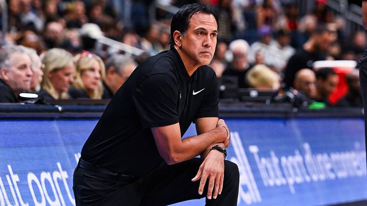 Miami Heat head coach Erik Spoelstra tracks the play (Mandatory Credit: David Kirouac-Imagn Images) Miami Heat head coach Erik Spoelstra tracks the play (Mandatory Credit: David Kirouac-Imagn Images)