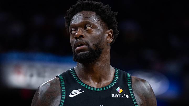 Apr 7, 2026; Indianapolis, Indiana, USA; Minnesota Timberwolves forward Julius Randle (30) looks on in the second half against the Indiana Pacers at Gainbridge Fieldhouse. Mandatory Credit: Trevor Ruszkowski-Imagn Images