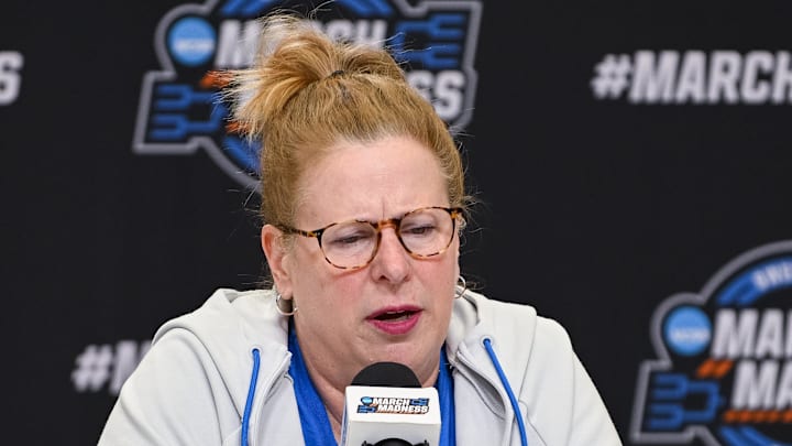 Mar 26, 2026; Sacramento, CA, USA; UCLA Bruins head coach Cori Close speaks to the media during a press conference ahead of the Sacramento Regional 2 of the women’s 2026 NCAA tournament at Golden 1 Center. Mandatory Credit: Ed Szczepanski-Imagn Images Mar 26, 2026; Sacramento, CA, USA; UCLA Bruins head coach Cori Close speaks to the media during a press conference ahead of the Sacramento Regional 2 of the women’s 2026 NCAA tournament at Golden 1 Center. Mandatory Credit: Ed Szczepanski-Imagn Images