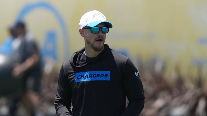 Jun 16, 2026, El Segundo, California; Los Angeles Chargers defensive coordinator defensive coordinator Chris O'Leary  during minicamp at The Bolt. Mandatory Credit: Kirby Lee-Imagn Images