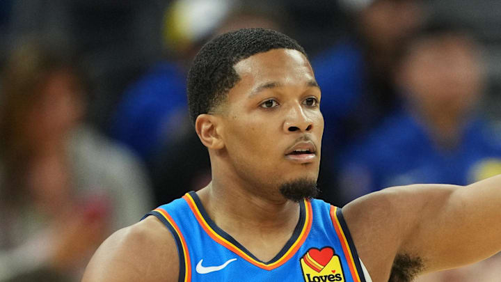 Oklahoma City Thunder guard Chris Youngblood (3) during the fourth quarter against the Golden State Warriors at Chase Center.