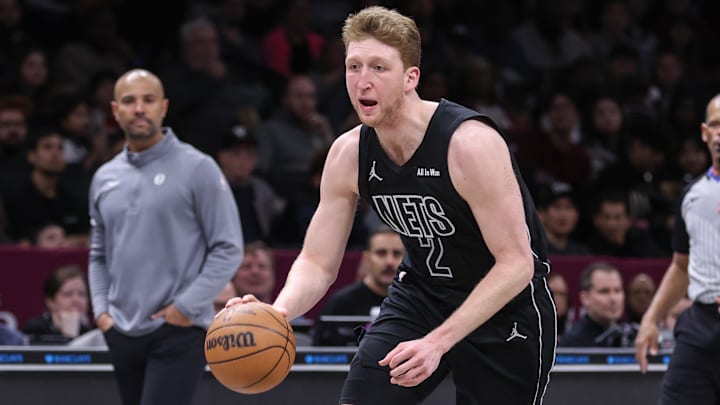 Mar 1, 2026; Brooklyn, New York, USA; Brooklyn Nets forward Danny Wolf (2) drives to the basket in the third quarter against the Cleveland Cavaliers at Barclays Center. Mandatory Credit: Wendell Cruz-Imagn Images Mar 1, 2026; Brooklyn, New York, USA; Brooklyn Nets forward Danny Wolf (2) drives to the basket in the third quarter against the Cleveland Cavaliers at Barclays Center. Mandatory Credit: Wendell Cruz-Imagn Images