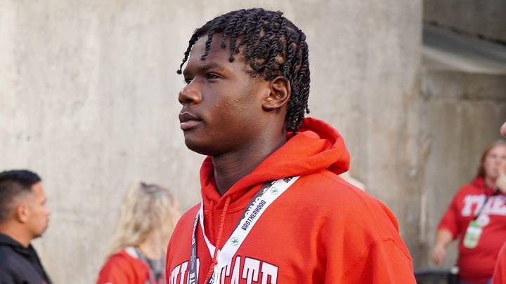 Ransom Everglades quarterback Neimann Lawrence walks into Ohio Stadium before the Buckeyes' 56-0 win over Western Michigan.