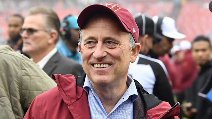 Dec 3, 2023; Landover, Maryland, USA; Washington Commanders owner Josh Harris before the game against the Miami Dolphins at FedExField. Mandatory Credit: Brad Mills-Imagn Images