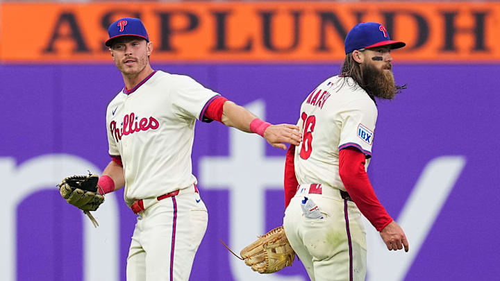 Philadelphia Phillies outfielders Brandon Marsh and Max Kepler