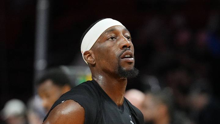 Apr 12, 2026; Miami, Florida, USA; Miami Heat center Bam Adebayo (13) warms-up before a game against the Atlanta Hawks at Kaseya Center. Mandatory Credit: Jim Rassol-Imagn Images Apr 12, 2026; Miami, Florida, USA; Miami Heat center Bam Adebayo (13) warms-up before a game against the Atlanta Hawks at Kaseya Center. Mandatory Credit: Jim Rassol-Imagn Images