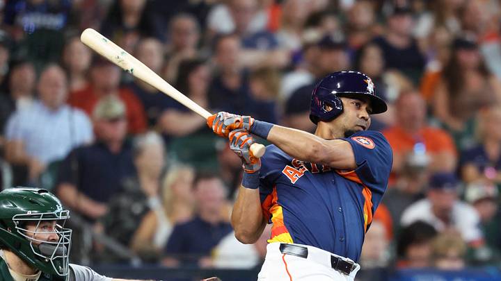 Houston Astros pinch hitter LaMonte Wade Jr. Houston Astros pinch hitter LaMonte Wade Jr.