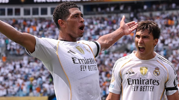 Jude Bellingham (left) bagged the opening goal for Real Madrid.