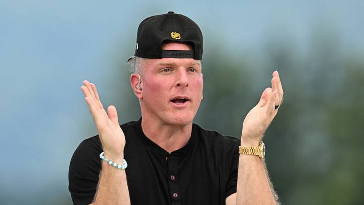 Pat McAfee records a segment of The Pat McAfee Show at Pittsburgh Steelers Training camp. Pat McAfee records a segment of The Pat McAfee Show at Pittsburgh Steelers Training camp.