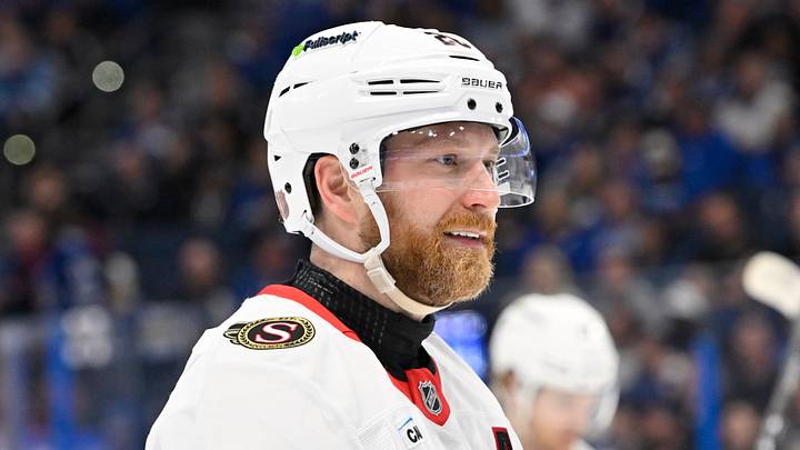 Mar 28, 2026; Tampa, Florida, USA; Ottawa Senators right wing Claude Giroux (28) skates during the second period against Tampa Bay Lightning at Benchmark International Arena. Mandatory Credit: Pablo Robles-Imagn Images