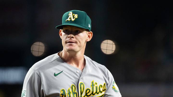 Jul 21, 2026; Phoenix, Arizona, USA; Athletics pitcher Brady Basso against the Arizona Diamondbacks at Chase Field. Mandatory Credit: Mark J. Rebilas-Imagn Images Jul 21, 2026; Phoenix, Arizona, USA; Athletics pitcher Brady Basso against the Arizona Diamondbacks at Chase Field. Mandatory Credit: Mark J. Rebilas-Imagn Images