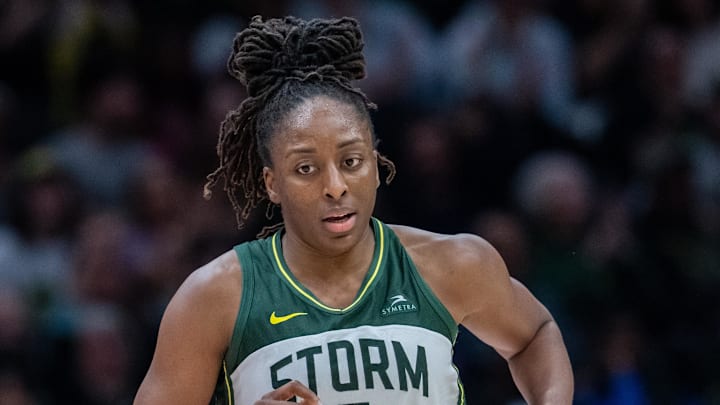 Aug 30, 2025; Seattle, Washington, USA; Seattle Storm forward Nneka Ogwumike (3) is pictured during a game against the Chicago Sky at Climate Pledge Arena. Mandatory Credit: Stephen Brashear-Imagn Images Aug 30, 2025; Seattle, Washington, USA; Seattle Storm forward Nneka Ogwumike (3) is pictured during a game against the Chicago Sky at Climate Pledge Arena. Mandatory Credit: Stephen Brashear-Imagn Images