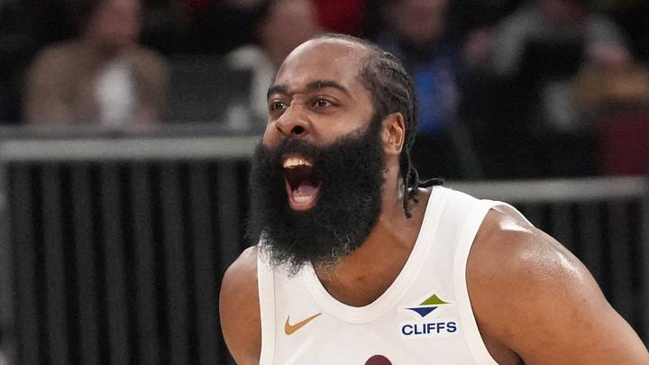 Mar 19, 2026; Chicago, Illinois, USA; Cleveland Cavaliers guard James Harden (1) reacts after making a three point basket against the Chicago Bulls during the second half at United Center. Mandatory Credit: David Banks-Imagn Images Mar 19, 2026; Chicago, Illinois, USA; Cleveland Cavaliers guard James Harden (1) reacts after making a three point basket against the Chicago Bulls during the second half at United Center. Mandatory Credit: David Banks-Imagn Images