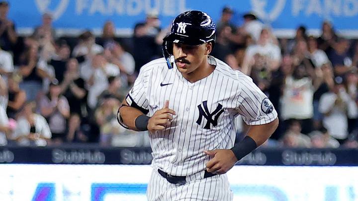 New York Yankees center fielder Trent Grisham (12) rounds the bases after hitting a solo home run against the Seattle Mariners during the fifth inning at Yankee Stadium. Mandatory Credit: Brad Penner-Imagn Images New York Yankees center fielder Trent Grisham (12) rounds the bases after hitting a solo home run against the Seattle Mariners during the fifth inning at Yankee Stadium. Mandatory Credit: Brad Penner-Imagn Images