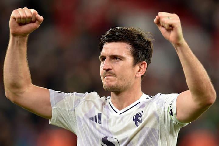 Harry Maguire celebrating. Harry Maguire celebrating.