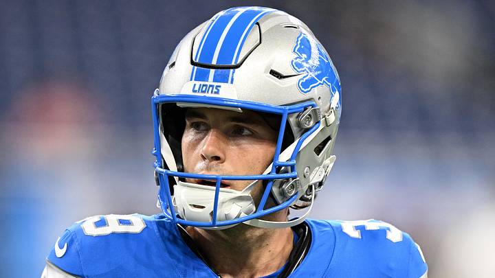 Detroit Lions place kicker Jake Bates (39). Detroit Lions place kicker Jake Bates (39).