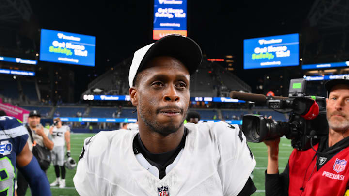 Aug 7, 2025; Seattle, Washington, USA; Las Vegas Raiders quarterback Geno Smith (7) after the game against the Seattle Seahawks at Lumen Field. Mandatory Credit: Steven Bisig-Imagn Images Aug 7, 2025; Seattle, Washington, USA; Las Vegas Raiders quarterback Geno Smith (7) after the game against the Seattle Seahawks at Lumen Field. Mandatory Credit: Steven Bisig-Imagn Images