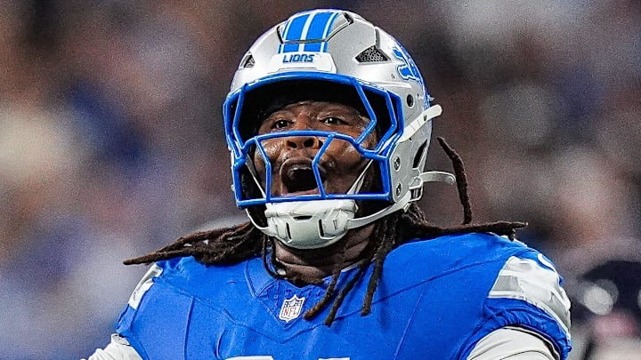 Detroit Lions defensive tackle Tyleik Williams (91). Detroit Lions defensive tackle Tyleik Williams (91).