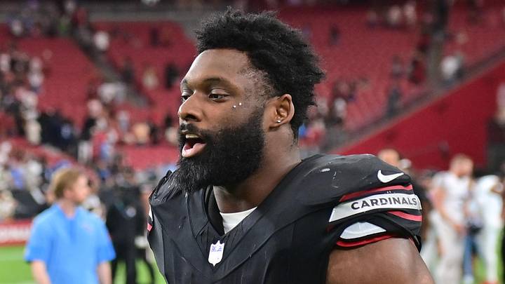 Oct 5, 2025; Glendale, Arizona, USA; Arizona Cardinals outside linebacker Josh Sweat (10) walks off the field at the end of their game against the Tennessee Titans at State Farm Stadium. 