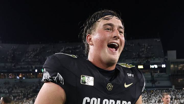 Sep 3, 2026; Atlanta, Georgia, USA; Colorado Buffaloes tight end Charlie Williams (87) reacts after the game against the Georgia Tech Yellow Jackets at Bobby Dodd Stadium at Hyundai Field. Mandatory Credit: Brett Davis-Imagn Images Sep 3, 2026; Atlanta, Georgia, USA; Colorado Buffaloes tight end Charlie Williams (87) reacts after the game against the Georgia Tech Yellow Jackets at Bobby Dodd Stadium at Hyundai Field. Mandatory Credit: Brett Davis-Imagn Images