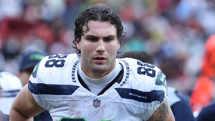 Sep 27, 2026; Landover, Maryland, USA; Seattle Seahawks tight end AJ Barner (88) looks on during the first half against the Washington Commanders at Northwest Stadium. Mandatory Credit: Amber Searls-Imagn Images Sep 27, 2026; Landover, Maryland, USA; Seattle Seahawks tight end AJ Barner (88) looks on during the first half against the Washington Commanders at Northwest Stadium. Mandatory Credit: Amber Searls-Imagn Images