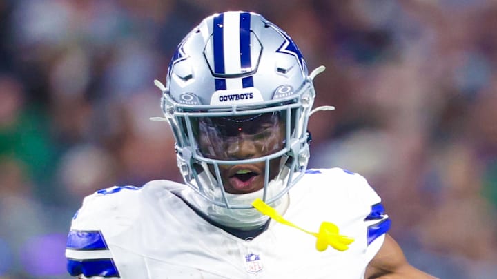 Nov 23, 2025; Arlington, Texas, USA; Dallas Cowboys wide receiver George Pickens (3) and Dallas Cowboys wide receiver CeeDee Lamb (88) react during the game against the Philadelphia Eagles at AT&T Stadium. Mandatory Credit: Kevin Jairaj-Imagn Images