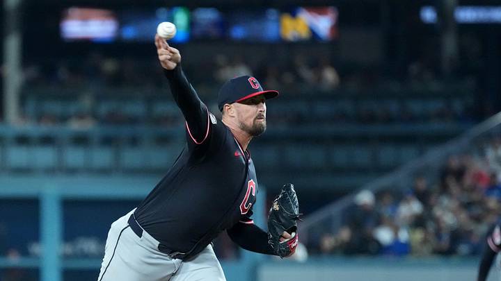 Mar 30, 2026; Los Angeles, California, USA; Cleveland Guardians pitcher Shawn Armstrong (43) throws against the Los Angeles Dodgers at Dodger Stadium. Mandatory Credit: Kirby Lee-Imagn Images Mar 30, 2026; Los Angeles, California, USA; Cleveland Guardians pitcher Shawn Armstrong (43) throws against the Los Angeles Dodgers at Dodger Stadium. Mandatory Credit: Kirby Lee-Imagn Images