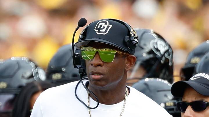 Sep 26, 2026; Waco, Texas, USA;  Colorado Buffaloes head coach Deion Sanders reacts on the sidelines against the Baylor Bears during the first half at McLane Stadium.  Mandatory Credit: Chris Jones-Imagn Images