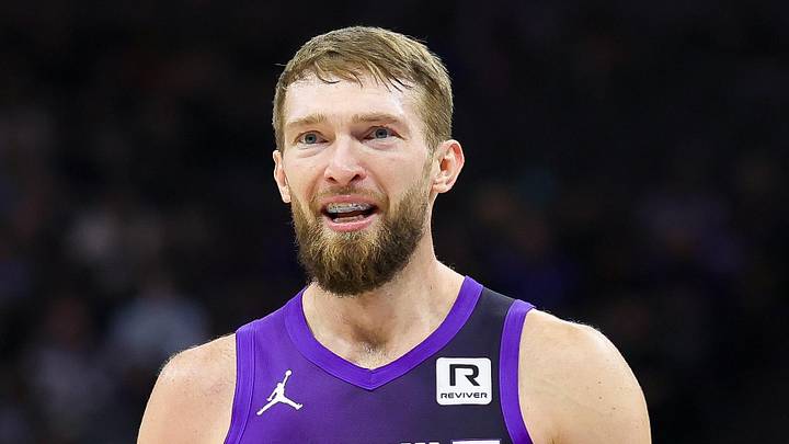 Sacramento Kings center Domantas Sabonis (11) reacts after a play during the first quarter against the Philadelphia 76ers at Golden 1 Center on January 1, 2025.