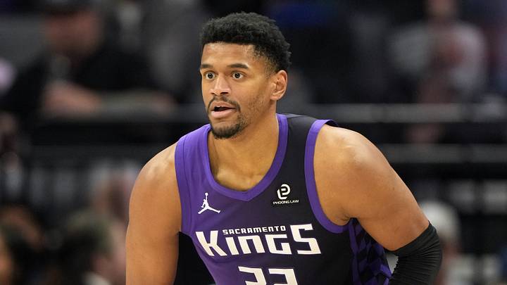 Apr 3, 2026; Sacramento, California, USA; Sacramento Kings center Dylan Cardwell (32) during the second quarter against the New Orleans Pelicans at Golden 1 Center. Mandatory Credit: Darren Yamashita-Imagn Images