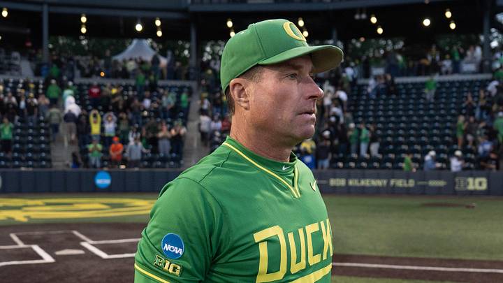 Oregon head coach Mark Wasikowski leaves the field after the win over Washington State on day two of the NCAA Eugene Regional Tournament at PK Park n Eugene May 30, 2026. Oregon head coach Mark Wasikowski leaves the field after the win over Washington State on day two of the NCAA Eugene Regional Tournament at PK Park n Eugene May 30, 2026.