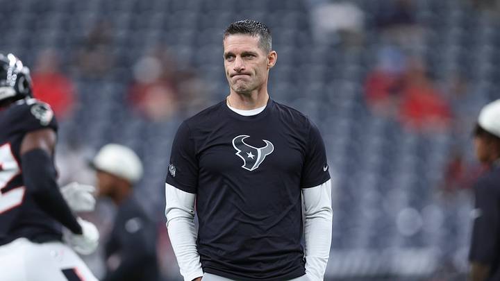 Aug 13, 2026; Houston, Texas, USA;  Houston Texans general manager Nick Caserio watches during practice before the game against the Los Angeles Chargers at Reliant Stadium. Mandatory Credit: Troy Taormina-Imagn Images