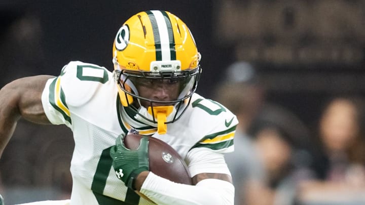 Green Bay Packers wide receiver Matthew Golden (0) against the Arizona Cardinals at State Farm Stadium. 