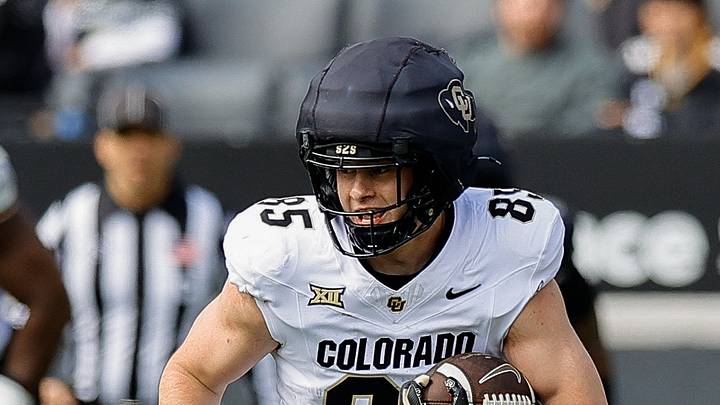 Apr 19, 2025; Boulder, CO, USA; Colorado Buffaloes tight end Zach Atkins (85) during the spring game at Folsom Field Apr 19, 2025; Boulder, CO, USA; Colorado Buffaloes tight end Zach Atkins (85) during the spring game at Folsom Field