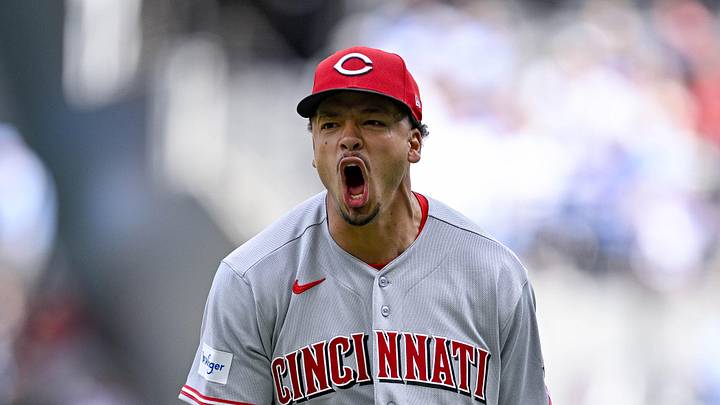 Cincinnati Reds starting pitcher Chase Burns (26) celebrates