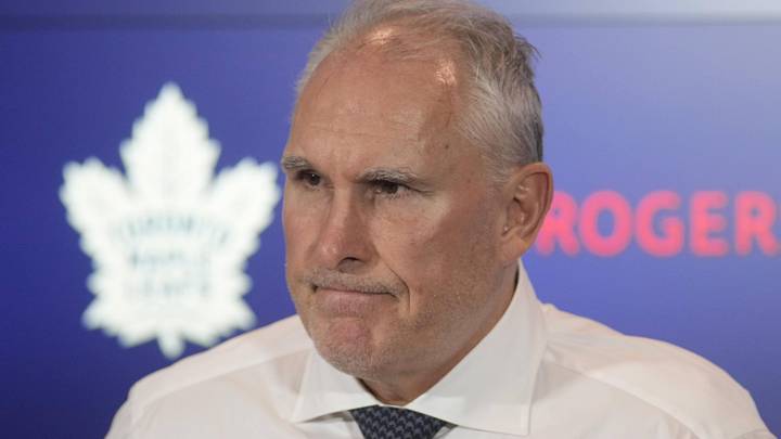 Mar 2, 2026; Toronto, Ontario, CAN; Toronto Maple Leafs head coach Craig Berube listens to a question from a reporter after a loss to the Philadelphia Flyers at Scotiabank Arena. Mandatory Credit: John E. Sokolowski-Imagn Images