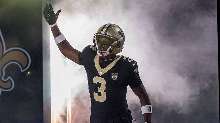 New Orleans Saints running back Travis Etienne 