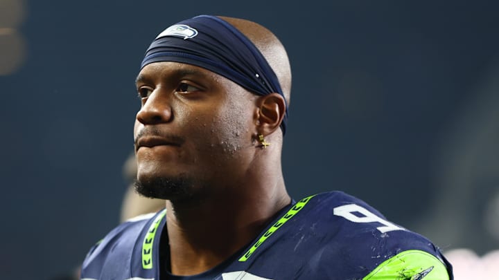 Jan 17, 2026; Seattle, WA, USA;  Seattle Seahawks running back Kenneth Walker III (9) leaves the field following an NFC Divisional Round game against the San Francisco 49ers at Lumen Field. Mandatory Credit: Kevin Ng-Imagn Images