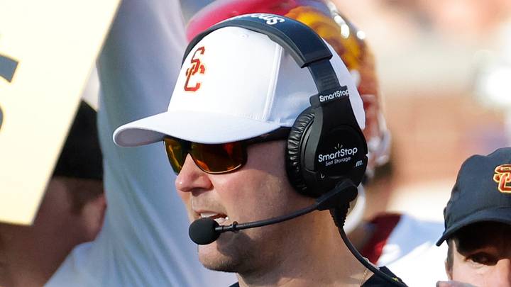 Sep 21, 2024; Ann Arbor, Michigan, USA; USC Trojans head coach Lincoln Riley on the sideline in the second half against the Michigan Wolverines at Michigan Stadium. Mandatory Credit: Rick Osentoski-Imagn Images Sep 21, 2024; Ann Arbor, Michigan, USA; USC Trojans head coach Lincoln Riley on the sideline in the second half against the Michigan Wolverines at Michigan Stadium. Mandatory Credit: Rick Osentoski-Imagn Images