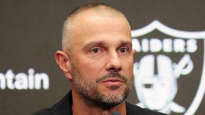 Feb 10, 2026; Henderson, NV, USA;  Las Vegas Raiders general manager John Spytek at press conference at Intermountain Health Performance Center. Mandatory Credit: Kirby Lee-Imagn Images