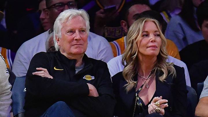 Mar 12, 2026; Los Angeles, California, USA; Los Angeles Lakers majority owner Mark Walter and team executive Jeannie Buss in attendance at Crypto.com Arena. Mandatory Credit: Gary A. Vasquez-Imagn Images Mar 12, 2026; Los Angeles, California, USA; Los Angeles Lakers majority owner Mark Walter and team executive Jeannie Buss in attendance at Crypto.com Arena. Mandatory Credit: Gary A. Vasquez-Imagn Images