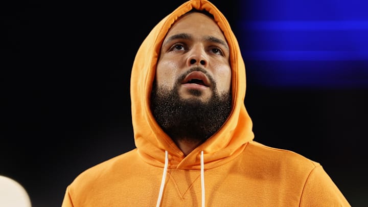 Tampa Bay Buccaneers wide receiver Mike Evans warms up before the game against the Atlanta Falcons.