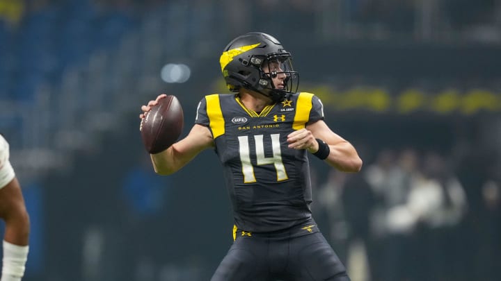 San Antonio Brahmas quarterback Chase Garbers 