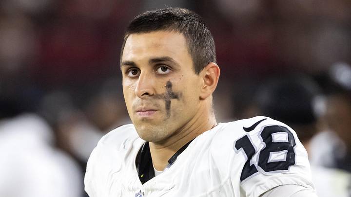 Las Vegas Raiders wide receiver Jack Bech against the Arizona Cardinals during a preseason NFL game. Las Vegas Raiders wide receiver Jack Bech against the Arizona Cardinals during a preseason NFL game.