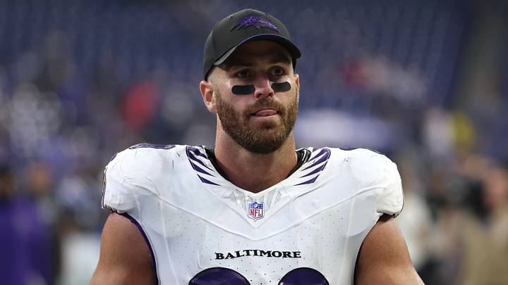 Baltimore Ravens tight end Durham Smythe.  Mandatory Credit: Trevor Ruszkowski-Imagn Images