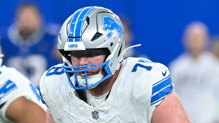 Detroit Lions guard Ben Bartch (78) in pass protection against the Buffalo Bills in the second half at New Highmark Stadium Detroit Lions guard Ben Bartch (78) in pass protection against the Buffalo Bills in the second half at New Highmark Stadium