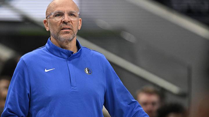 Mar 1, 2026; Dallas, Texas, USA; Dallas Mavericks head coach Jason Kidd looks on during the second half against the Oklahoma City Thunder at the American Airlines Center. Mandatory Credit: Jerome Miron-Imagn Images